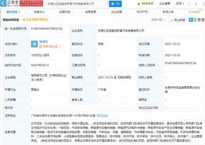 比亞迪于東莞成立新公司，業(yè)務涵蓋保險代理與貿(mào)易經(jīng)紀代理